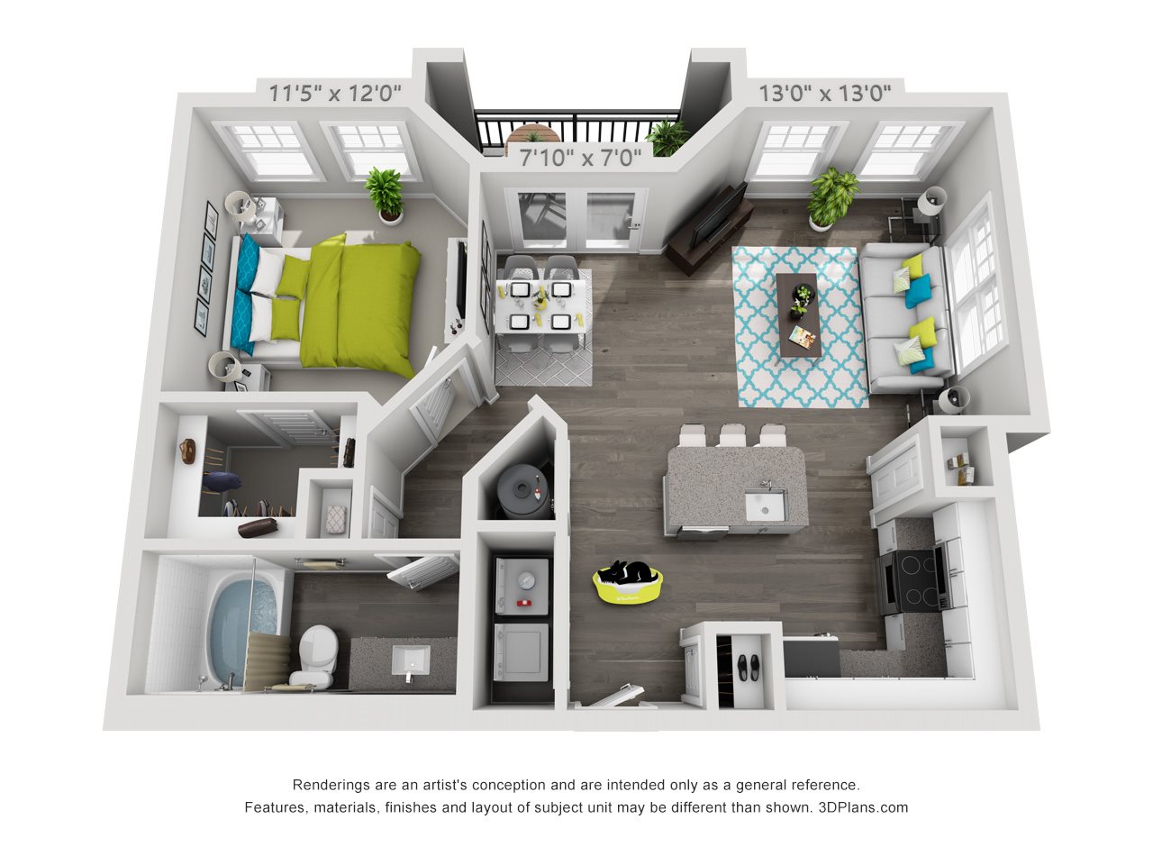 Hawthorne at the W One Bedroom Floorr plan Hawthorne at the W One Bedroom Floorr plan